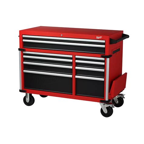 milwaukee high capacity 10-drawer steel storage tool cabinet|milwaukee toolbox home depot.